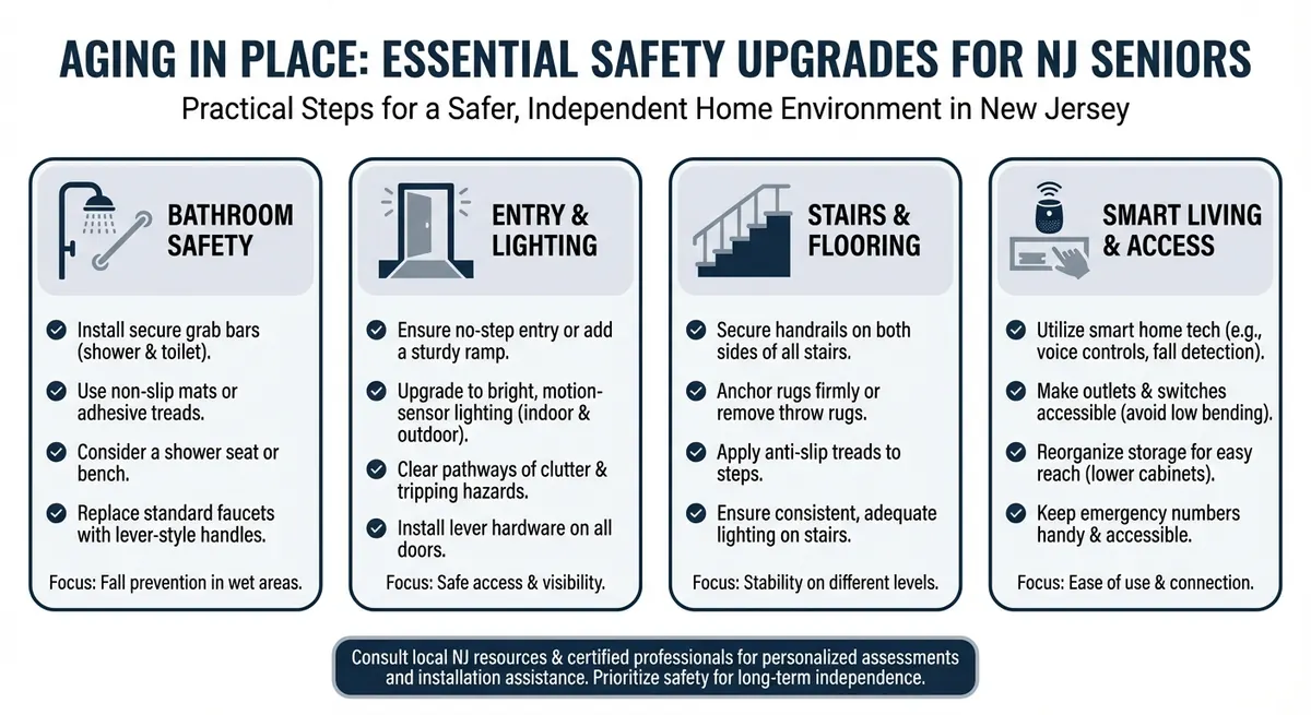 Aging in Place: Essential Safety Upgrades for NJ Seniors SEO Infographic - Home Safety Tips