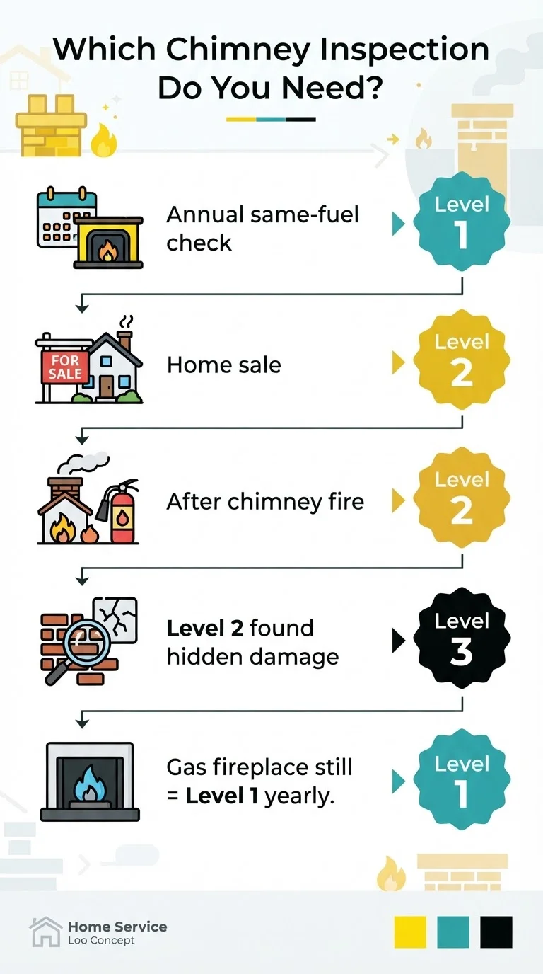 Which chimney inspection level your NJ home needs — sale, fire, storm or annual check