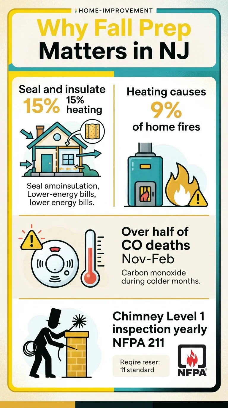 Why fall maintenance matters in NJ — heating fire risk, CO deaths and energy savings stats