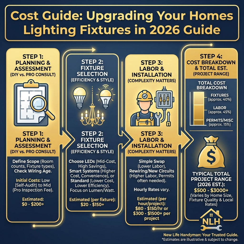 Cost Guide: Upgrading Your Homes Lighting Fixtures in 2026 Infographic