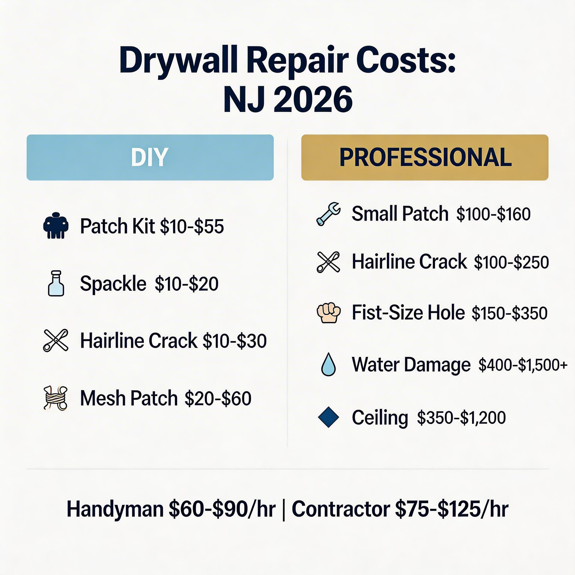 Drywall Repair Cost Comparison Infographic DIY vs Professional